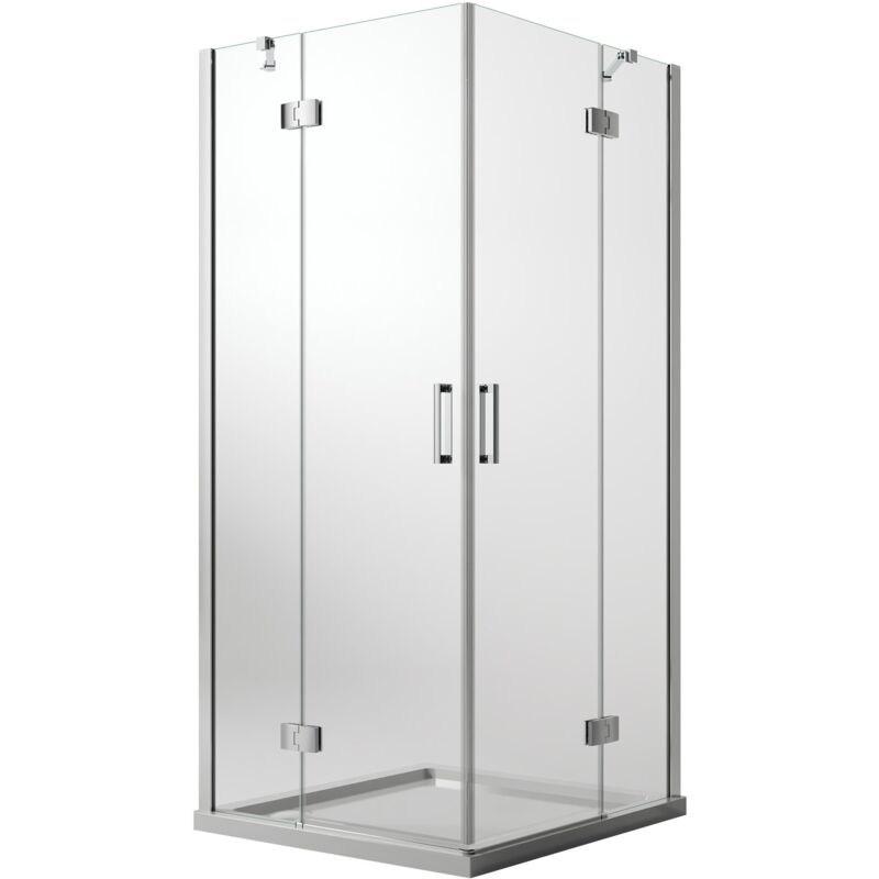 foto del prodotto box doccia ap. battente vetro trasparente con easyclean h 190 mod. flip anta anta 70x90 cm