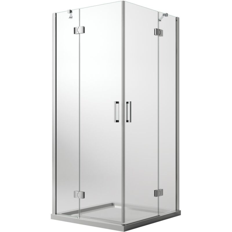 foto del prodotto box doccia ap. battente vetro trasparente con easyclean h 190 mod. flip anta anta 75x80 cm