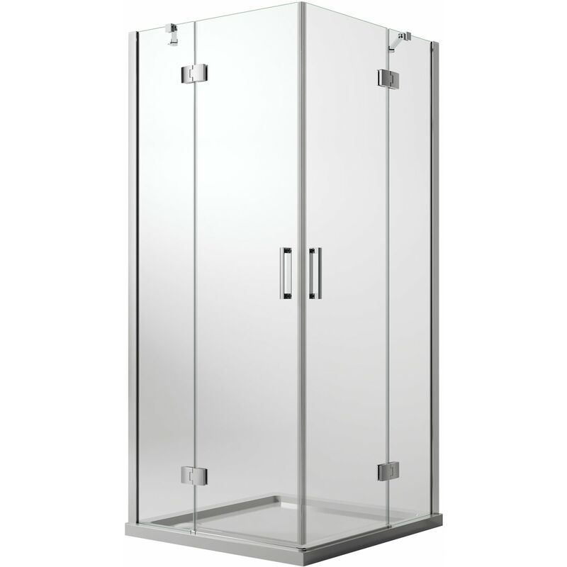 foto del prodotto box doccia ap. battente vetro trasparente con easyclean h 190 mod. flip anta anta 80x120 cm