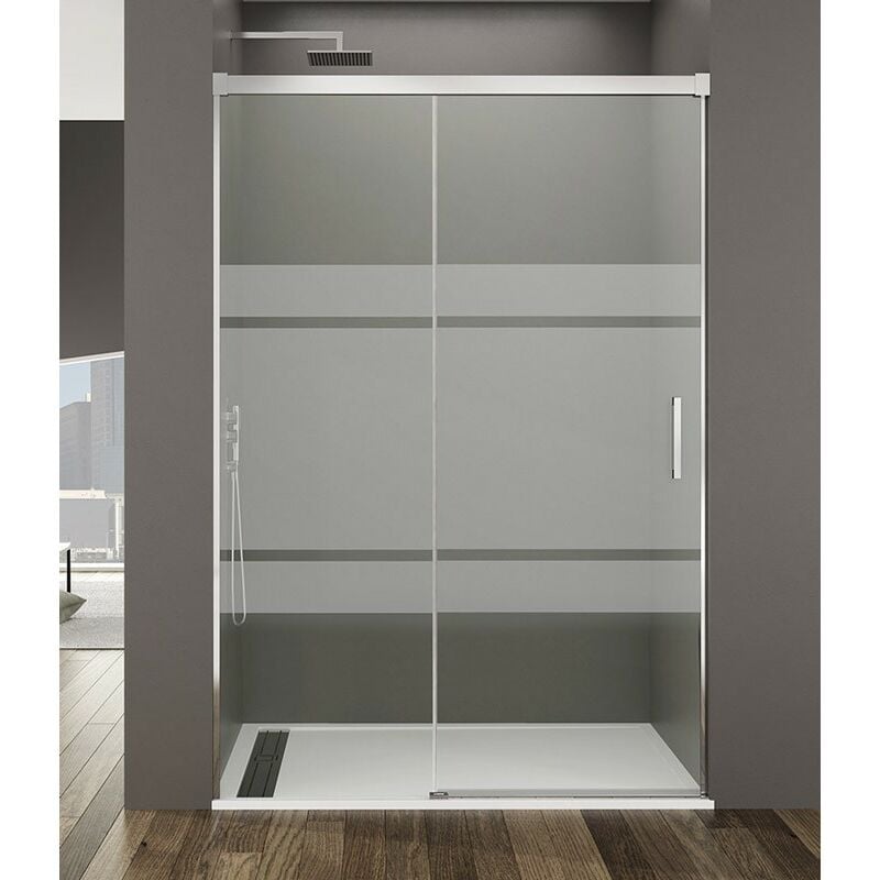foto del prodotto box doccia basic fisso scorrevole, finiture frost estensione 110 115 cm
