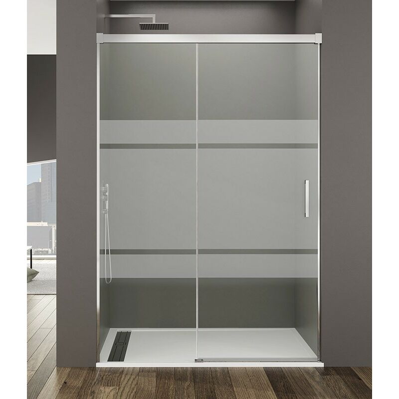 foto del prodotto box doccia basic fisso scorrevole, finiture frost estensione 95 100 cm