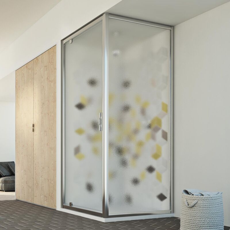 foto del prodotto box doccia battente vetro stampato h 198 mod. cristal duo 1 anta 70x90 ap. 70 cm rettangolare