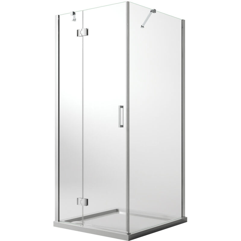 foto del prodotto box doccia battente vetro trasparente con easyclean h 190 mod. flip anta fisso 120x75 cm