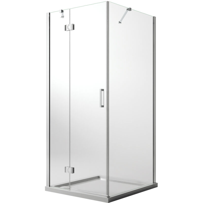 foto del prodotto box doccia battente vetro trasparente con easyclean h 190 mod. flip anta fisso 70x75 cm