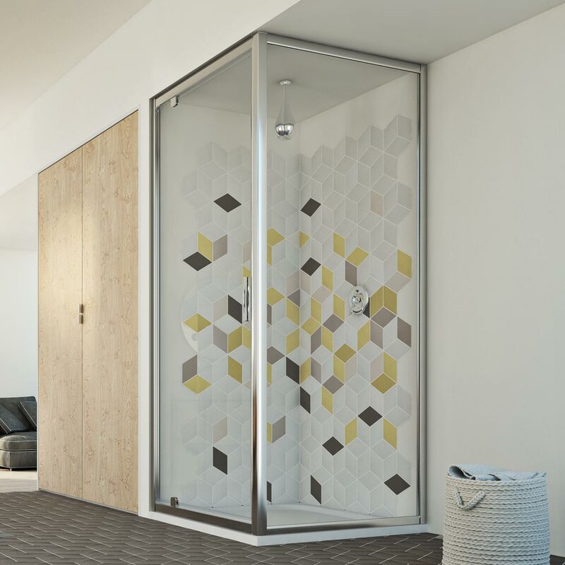 foto del prodotto box doccia battente vetro trasparente h 198 mod. cristal duo 1 anta 70x70 ap. 70 cm quadrato