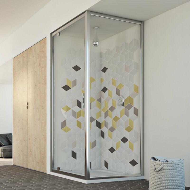 foto del prodotto box doccia battente vetro trasparente h 198 mod. cristal duo 1 anta 70x90 ap. 70 cm rettangolare