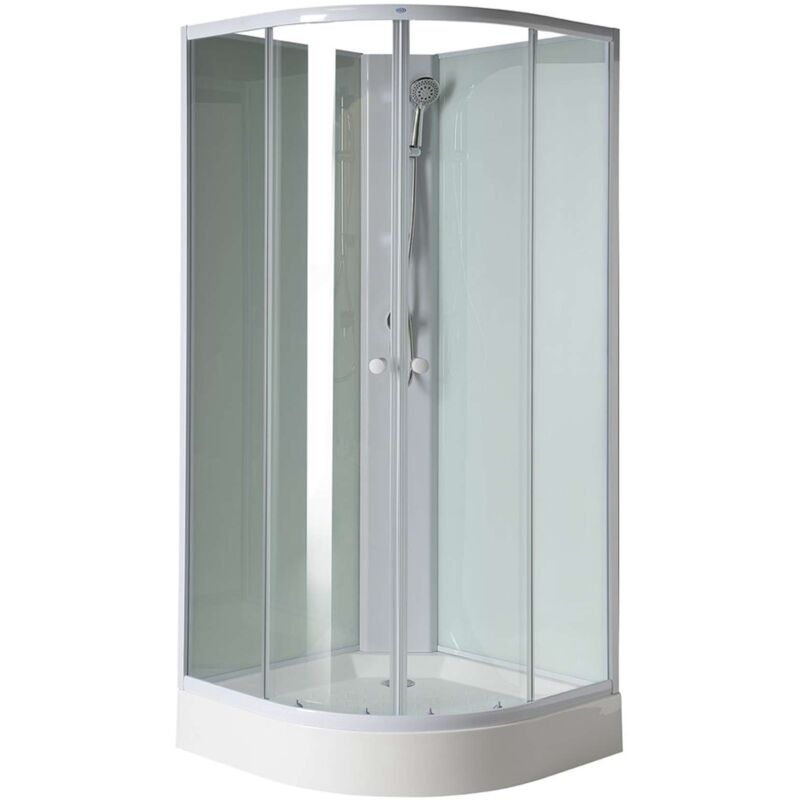 foto del prodotto box doccia box doccia aigo con piatto doccia, 90x90 cm, bianco vetro trasparente yb93 aqualine