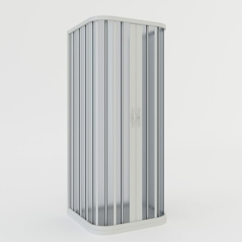 foto del prodotto box doccia cabina a 3 lati in pvc a soffietto h 185 mod. narciso con apertura centrale 70x80x70 cm
