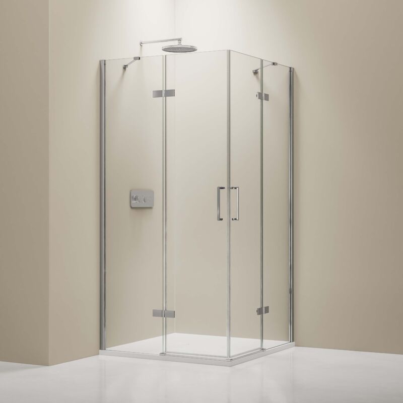 foto del prodotto box doccia con porta a battente installazione ad angolo ex809 nano 80 x 80 x 195 cm