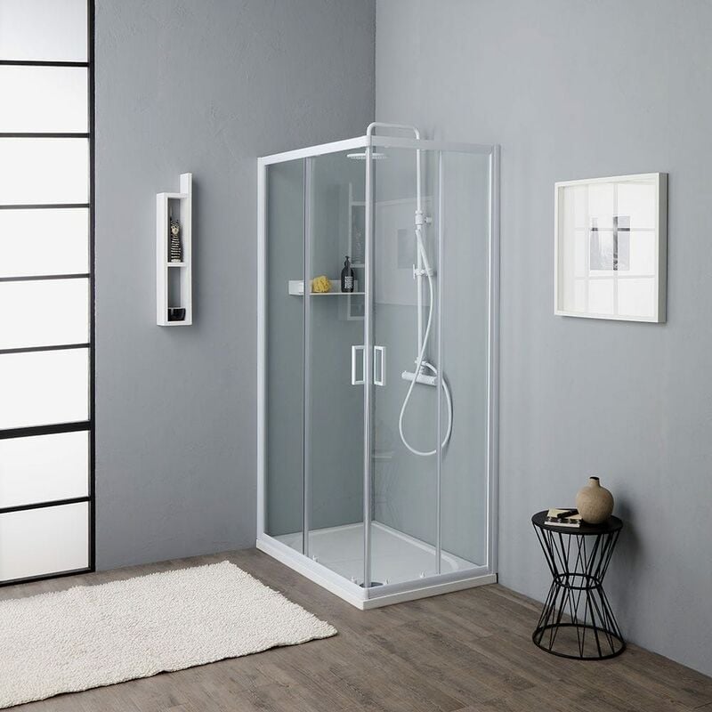 foto del prodotto box doccia con telaio bianco 70x90 cm venere