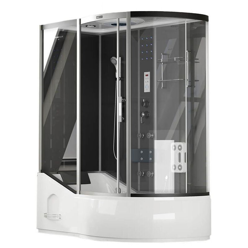 foto del prodotto box doccia con vasca allin 2in1 170 x 90 nero destra home deluxe