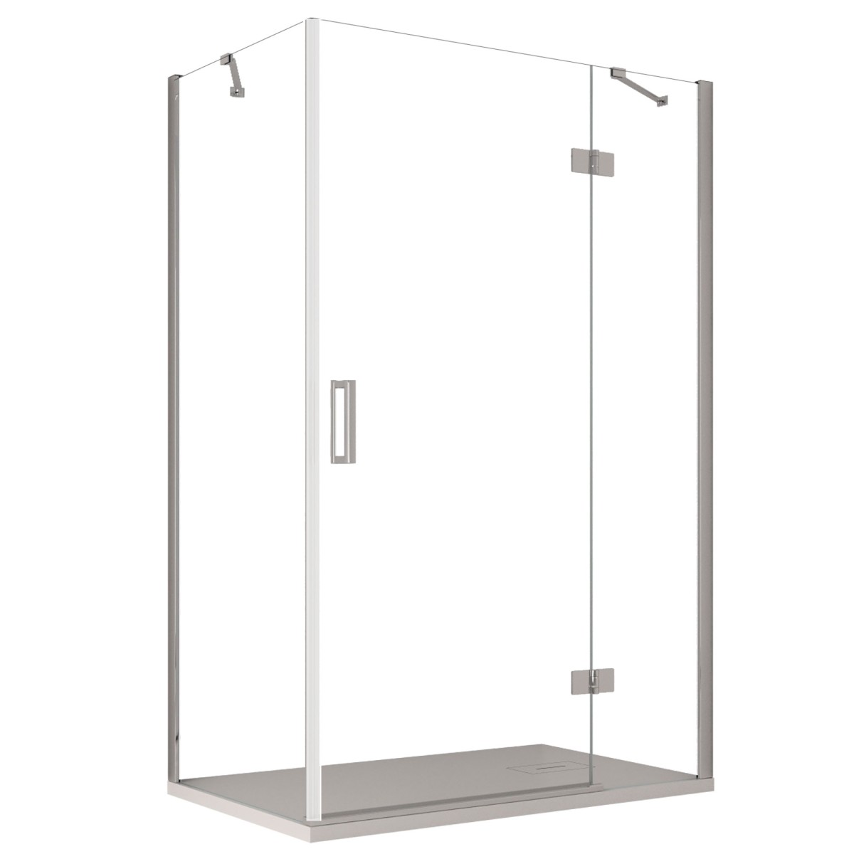 foto del prodotto box doccia due lati con porta battente 8mm h195 regina, misura 100x80