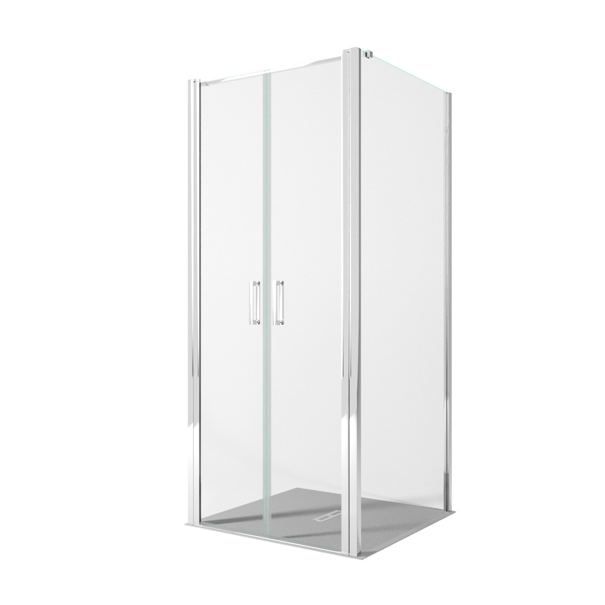 foto del prodotto box doccia due lati con porta saloon h195 6mm anticalcare dobla, misura 75x75