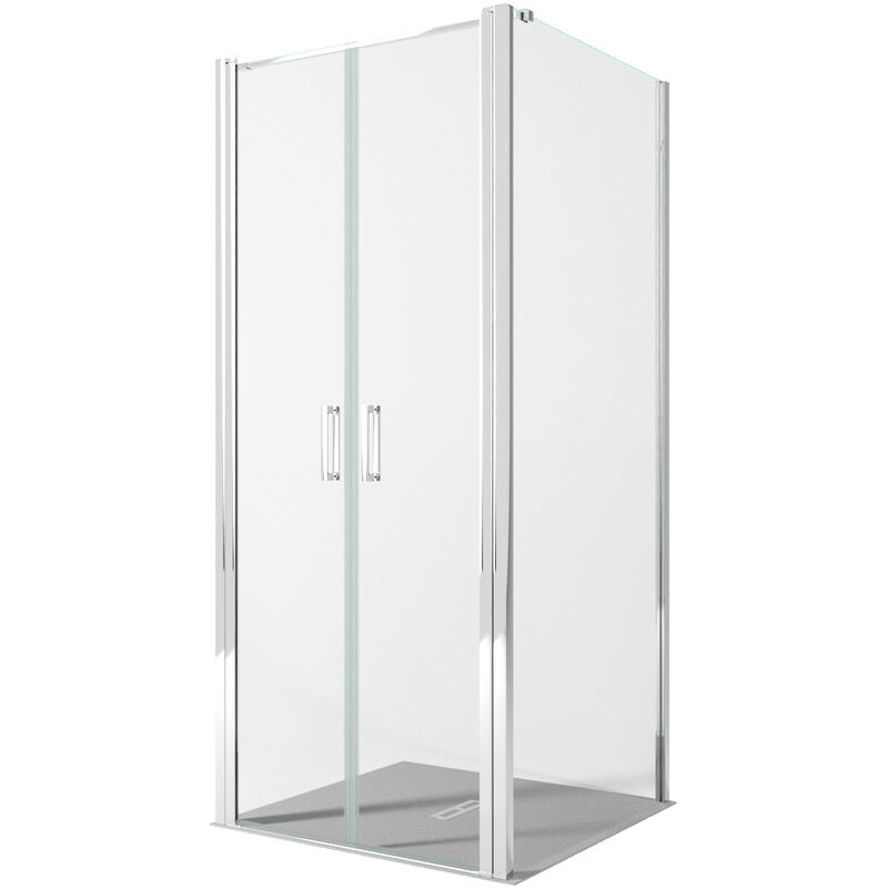 foto del prodotto box doccia due lati con porta saloon h195 6mm anticalcare dobla, misura 90x70
