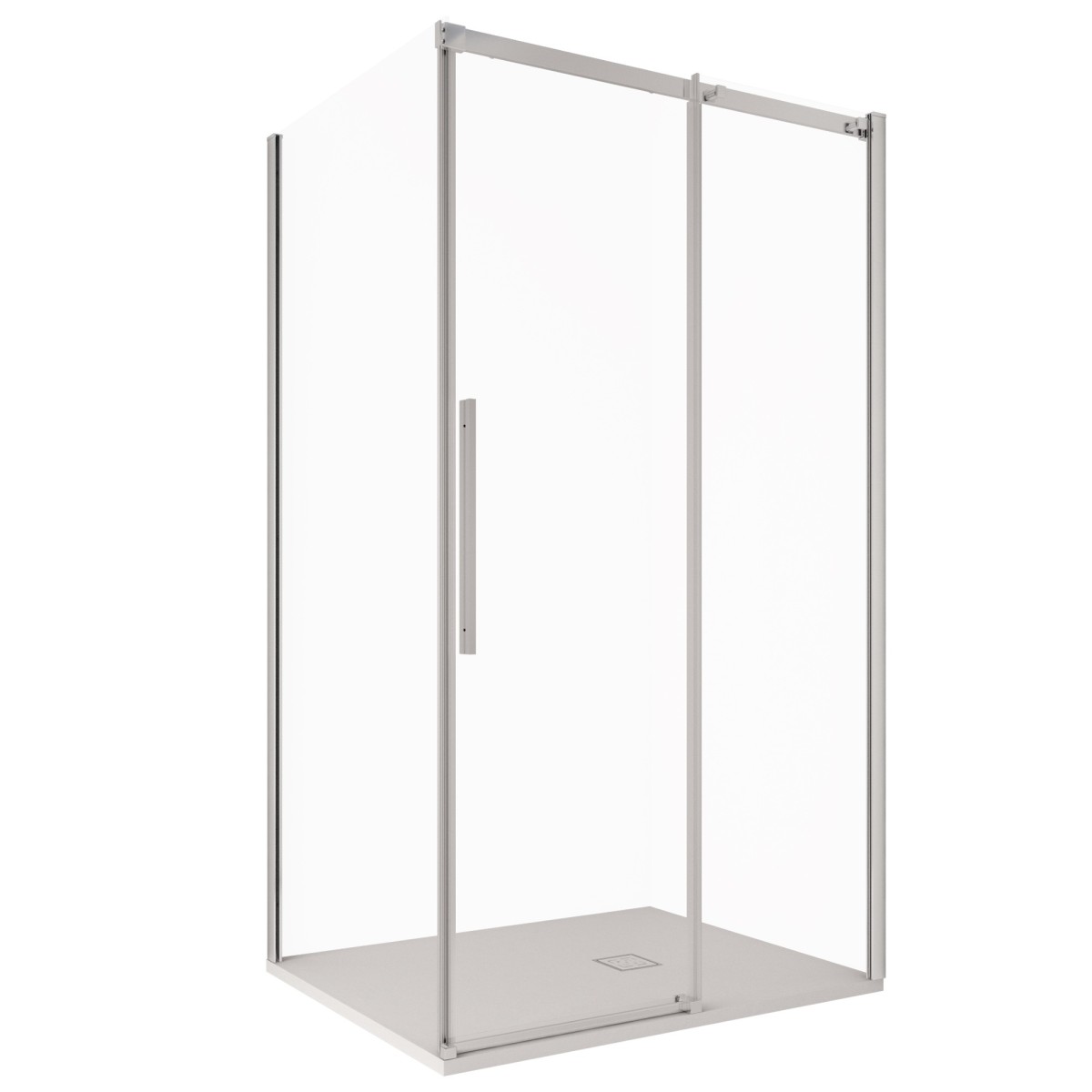 foto del prodotto box doccia due lati in cristallo 8mm h200cm anticalcare target, misura 80x100