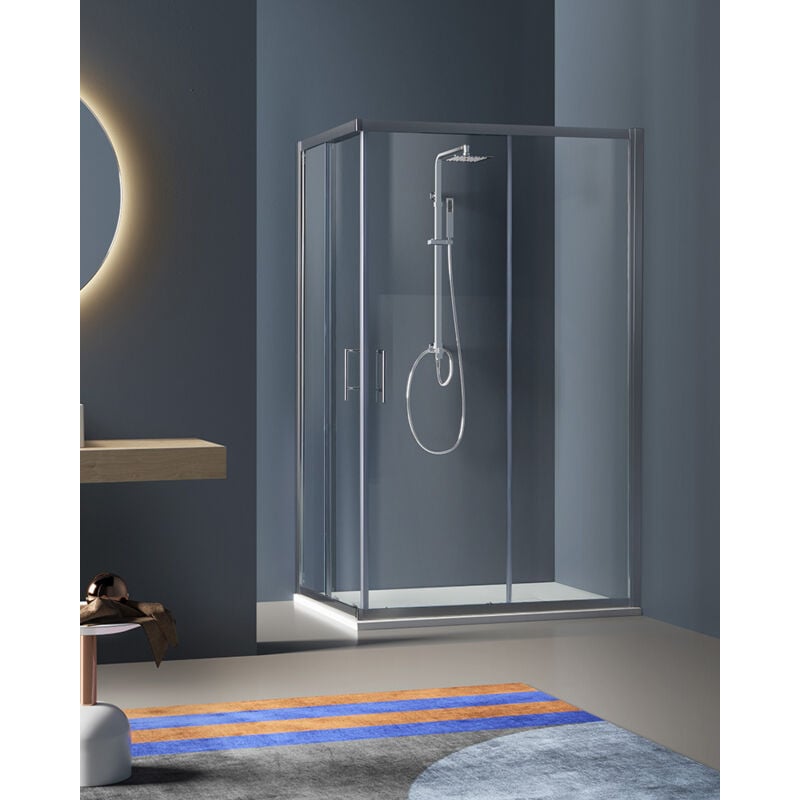immagine 0 del prodotto box doccia eco in cristallo 6 mm trasparente cm 80x100 con