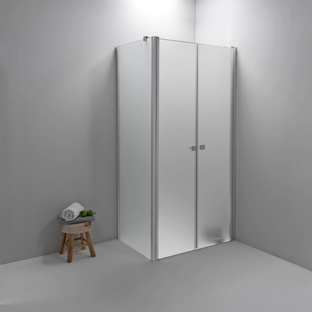 foto del prodotto box doccia elite angolare 70x100 cm apertura saloon con lato fisso opaco