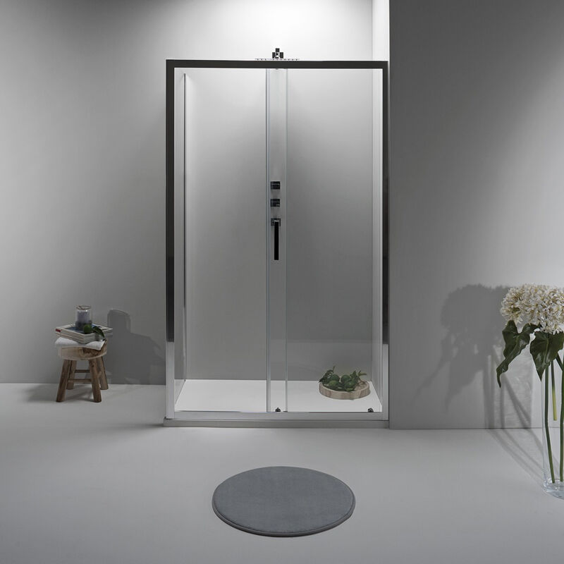 foto del prodotto box doccia elite angolare 80x160 cm scorrevole con lato fisso trasparente