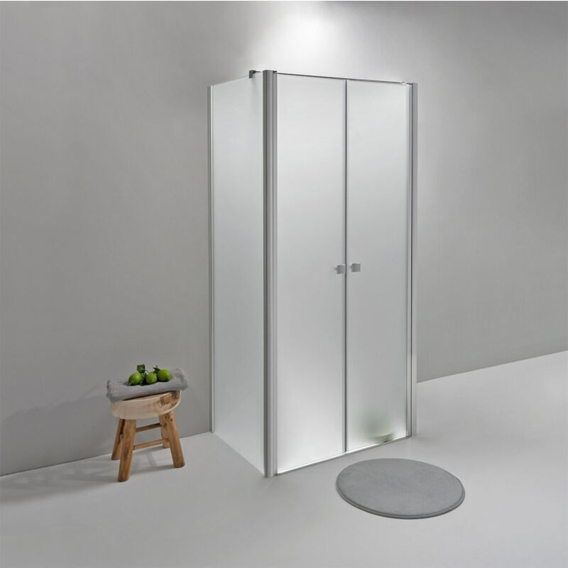 foto del prodotto box doccia elite tre lati 80x100x80 cm apertura saloon opaco