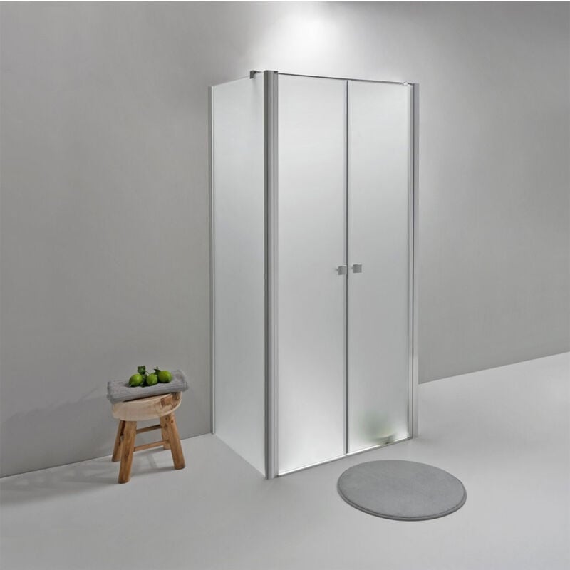 foto del prodotto box doccia elite tre lati 80x80x80 cm apertura saloon opaco