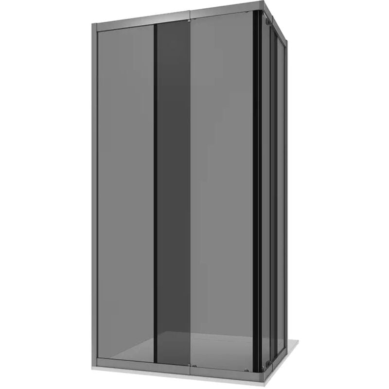 foto del prodotto box doccia estensibile 70 90x100 120 cm con profili in alluminio anodizzato vetro 6mm fum con trattamento anticalcare h190 reversibile mod. nuuk