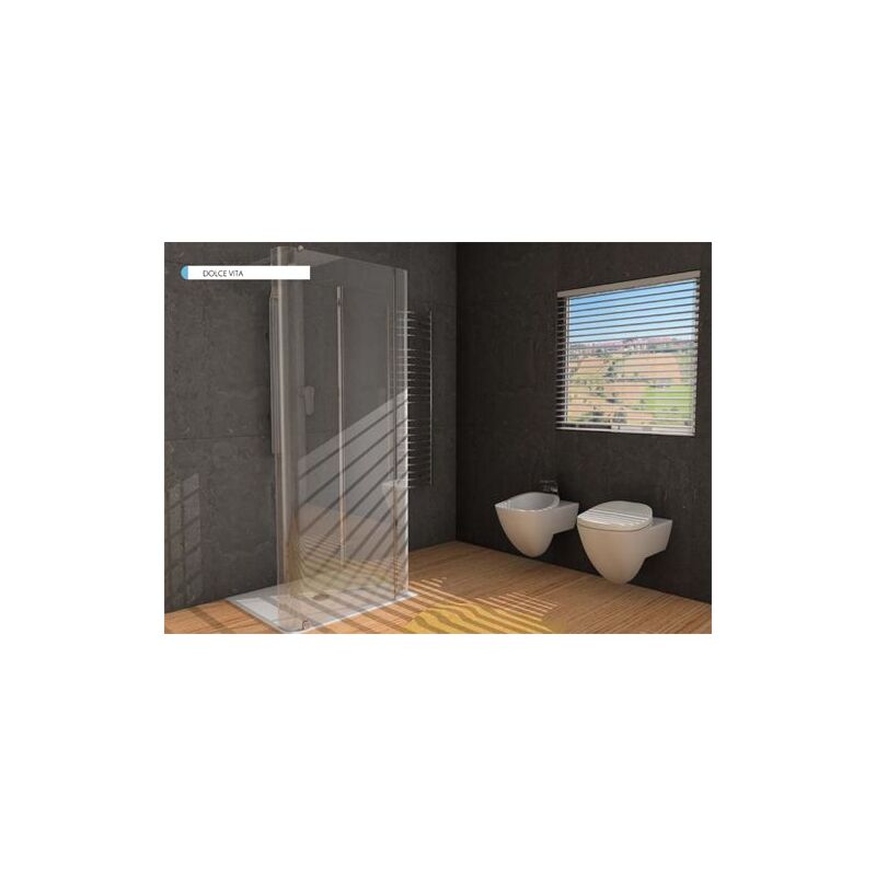 foto del prodotto box doccia ferbox cristallo curvo, profilo argento o cromo 62x65 67 cm silver