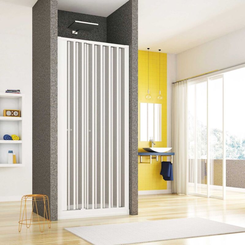 foto del prodotto box doccia in pvc per nicchia con apertura laterale a soffietto h185, misura 90