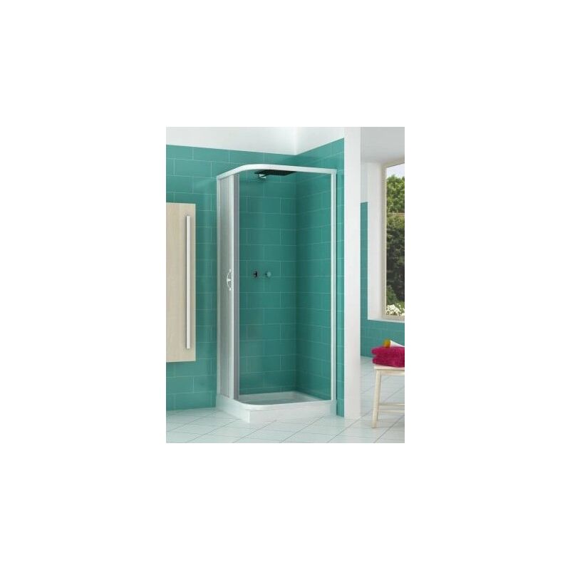 foto del prodotto box doccia luna in pvc 2 lati apertura scorrevole laterale a soffietto 70 x 80 x h 185 cm