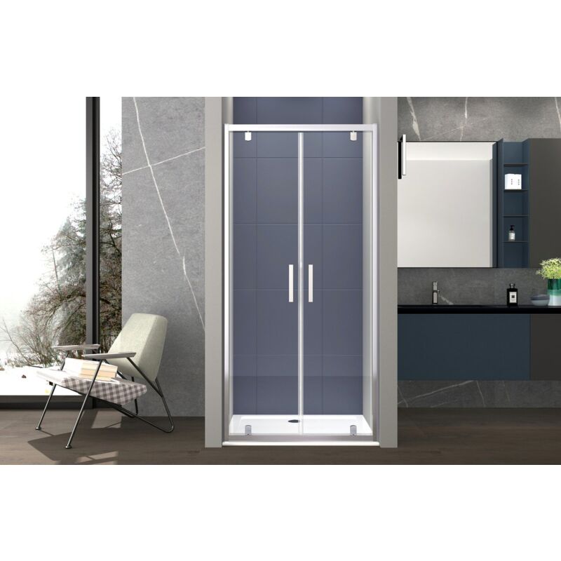 foto del prodotto box doccia nicchia 110 cm porta due battenti h195 cm gina cromato