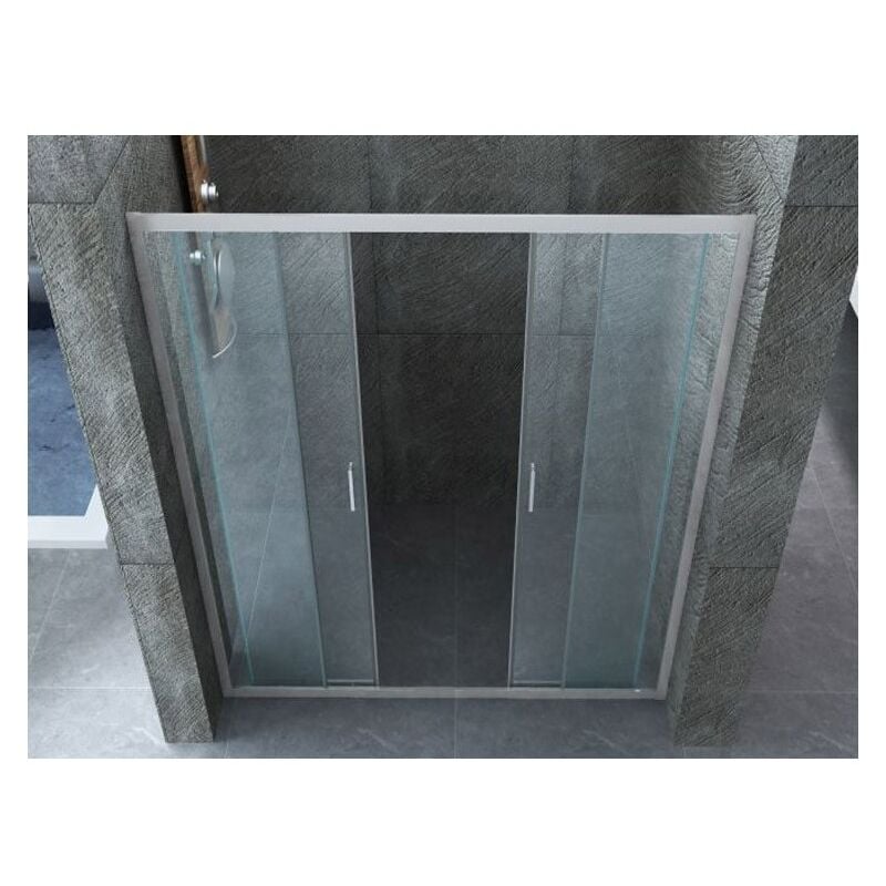foto del prodotto box doccia nicchia 2 ante scorrevole vetro 6 mm 140 150 160 170 180 cristallo misura box nicchia 170