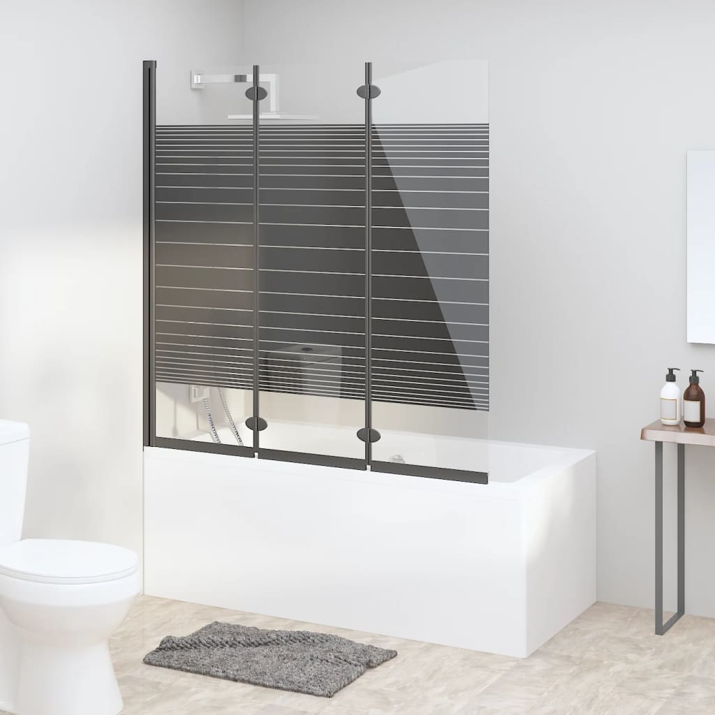 foto del prodotto box doccia pieghevole 3 pannelli 130x130 cm in esg nero cod mxl 51788