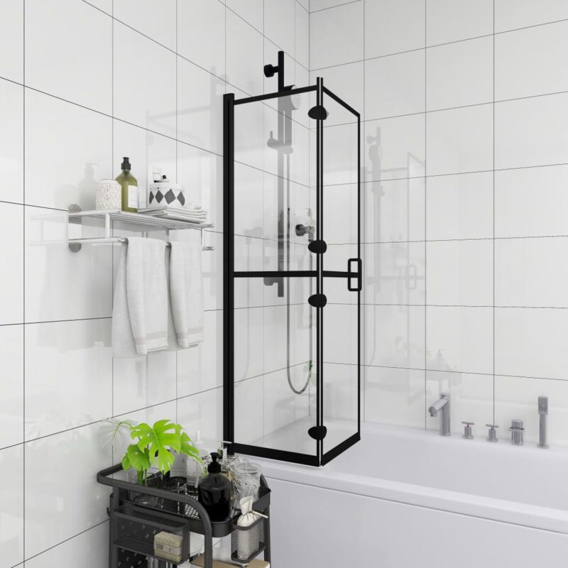 foto del prodotto box doccia pieghevole in esg 80x140 cm nero vidaxl