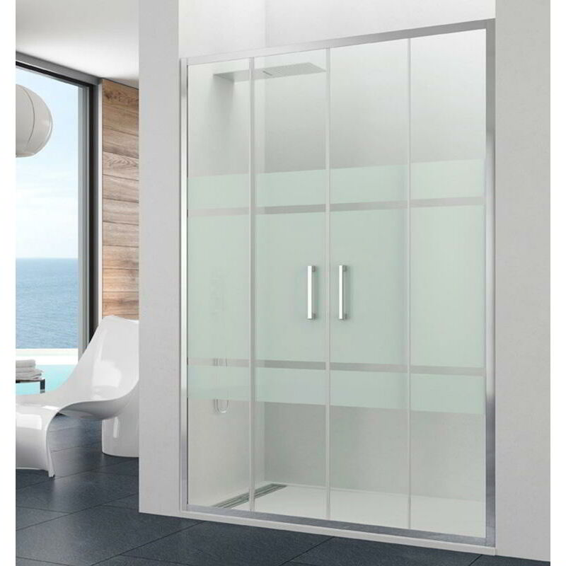 foto del prodotto box doccia prestige 2 fissi 2 scorrevoli, finiture frost estensione 176 182 cm
