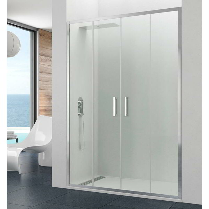 foto del prodotto box doccia prestige 2 fissi 2 scorrevoli, finiture trasparente estensione 136 142 cm
