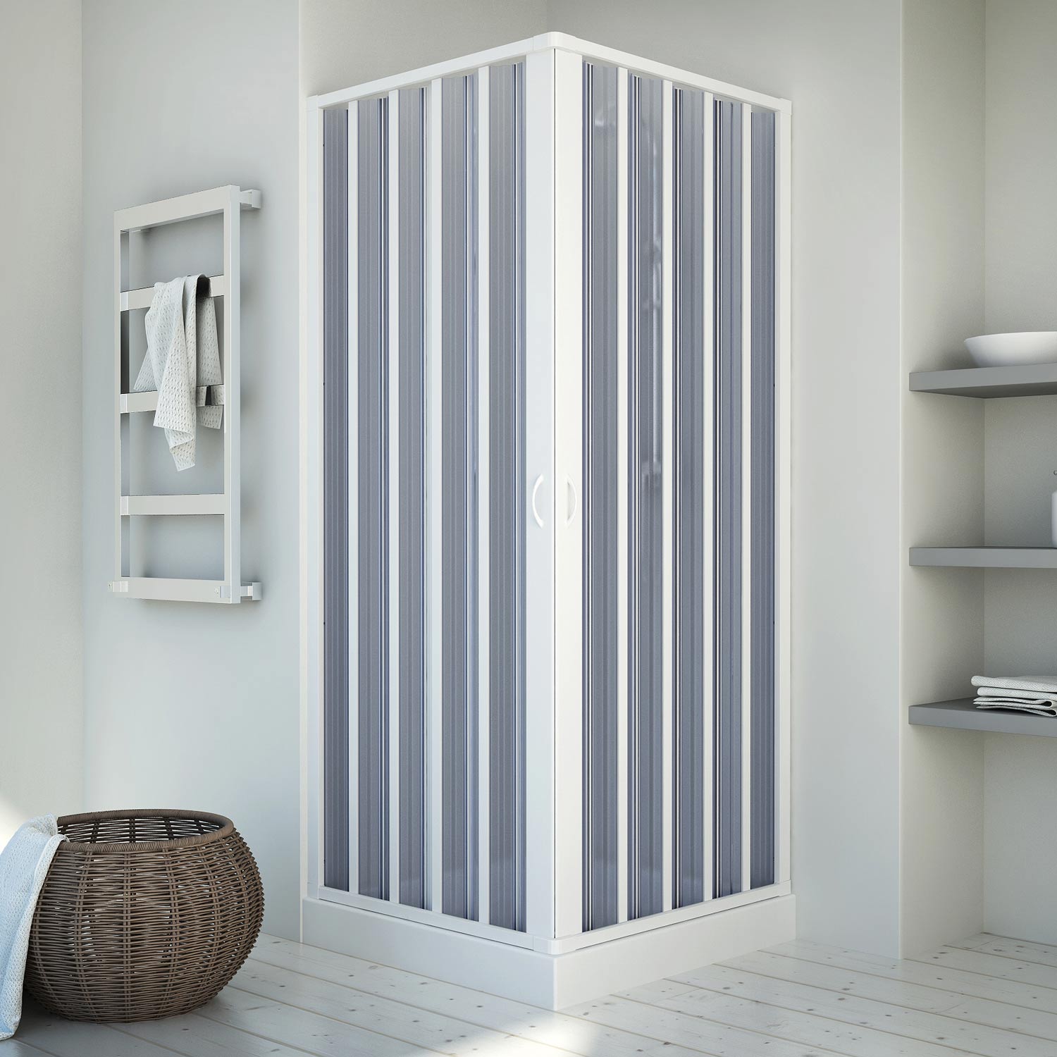 foto del prodotto box doccia pvc a soffietto h 185 mod. energy centrale 80x120 cm
