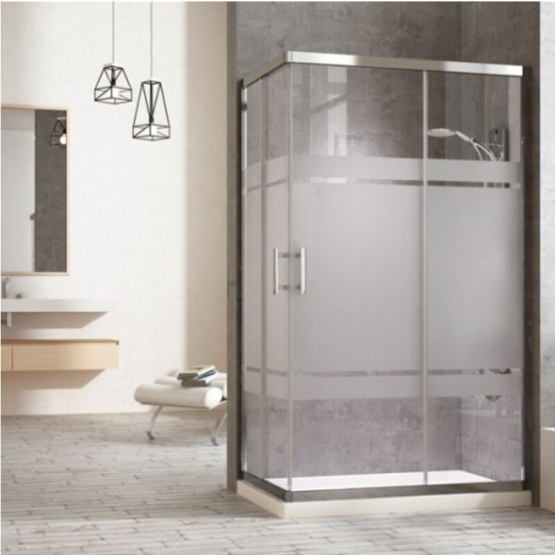 foto del prodotto box doccia rettangolare 2 portas scorrevole reversibile serigrafato 80x120cm