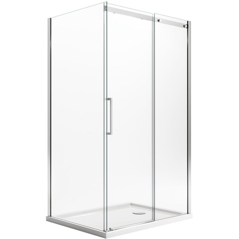 foto del prodotto box doccia rettangolare con easyclean h 200 vetro trasparente 8 mm mod. prime duo 1 anta 75x140 cm versione destra
