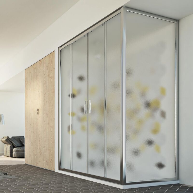 foto del prodotto box doccia rettangolare vetro stampato mod. young duo 2 ante 90x130 cm
