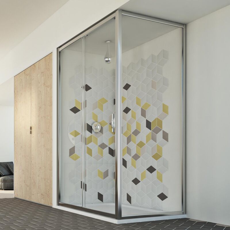 foto del prodotto box doccia rettangolare vetro trasparente h 198 mod. young duo 1 anta 80x130 cm