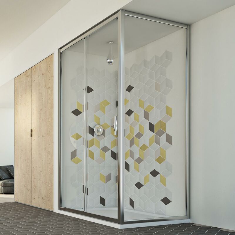 foto del prodotto box doccia rettangolare vetro trasparente h 198 mod. young duo 1 anta 80x150 cm