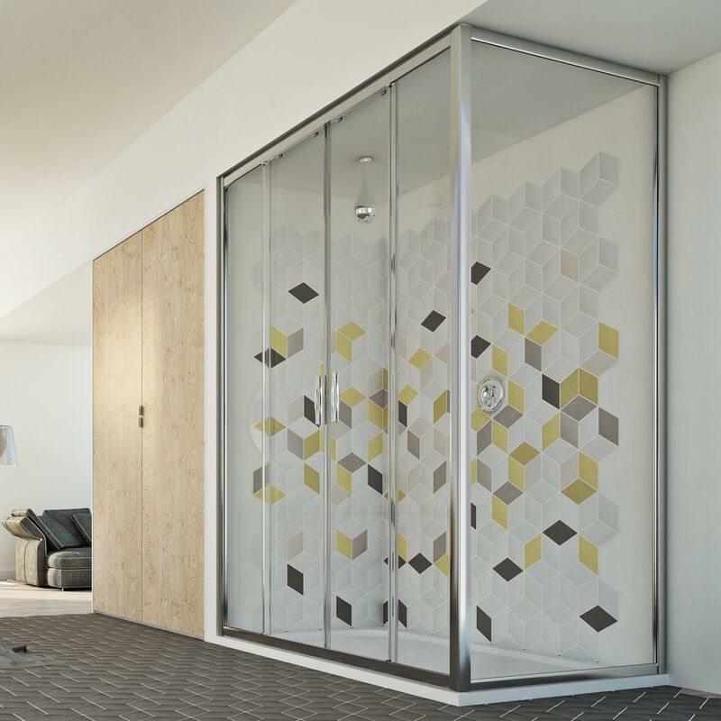 foto del prodotto box doccia rettangolare vetro trasparente h 198 young duo 2 ante 70x170 cm