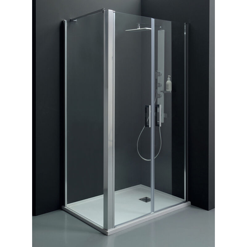 foto del prodotto box doccia saloon in cristallo 6 mm trasparente 100x70 con