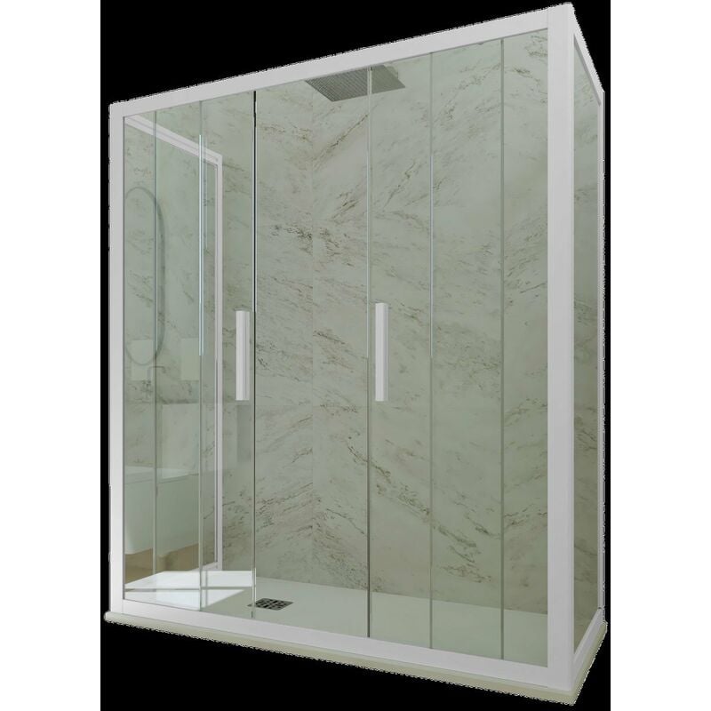 foto del prodotto box doccia scorrevole 3 lati 90x160x90 cm bianco star trio