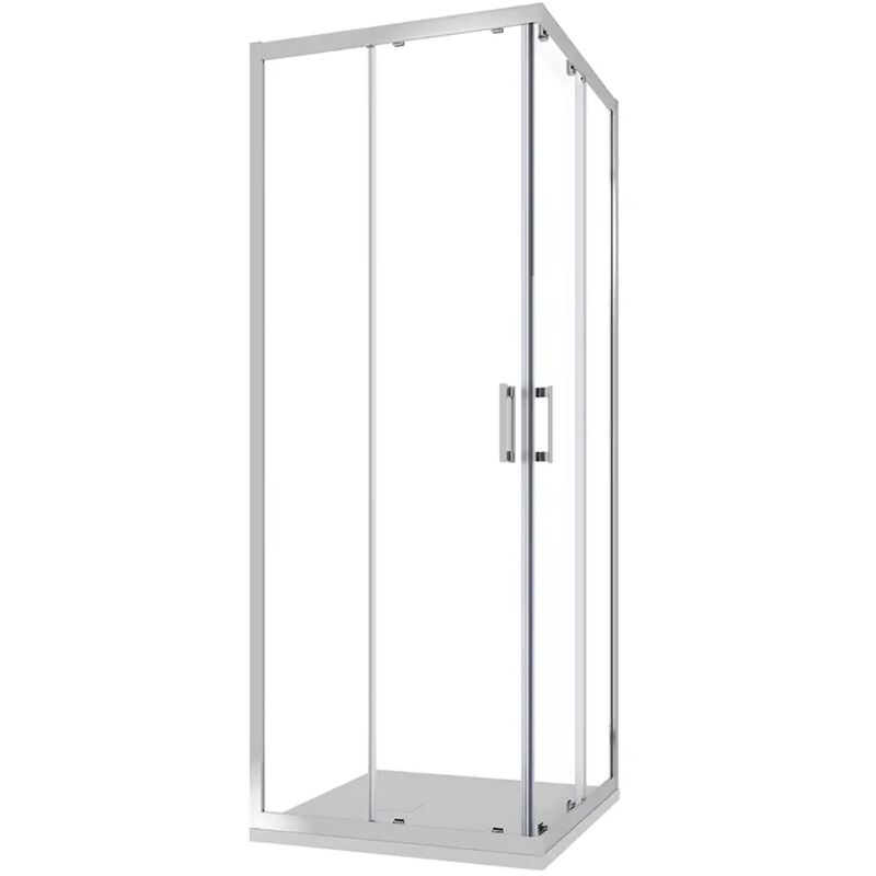 foto del prodotto box doccia scorrevole 70x120 cm profili in alluminio cromato vetro 6mm trasparente con trattamento anticalcare h198 reversibile mod. tahiti