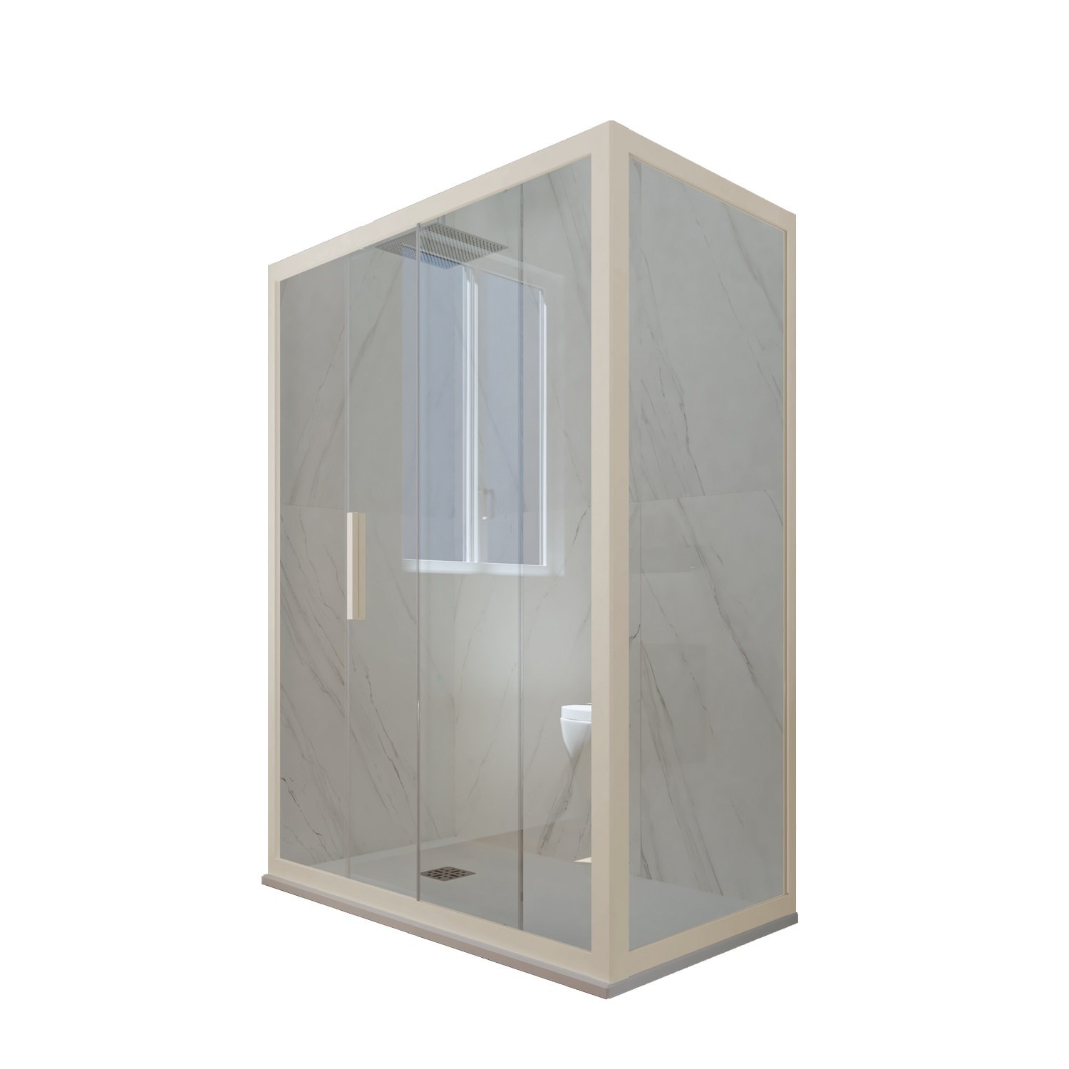 foto del prodotto box doccia scorrevole 70x170 cm h 200 vetro trasparente profilo champagne mod. deco duo