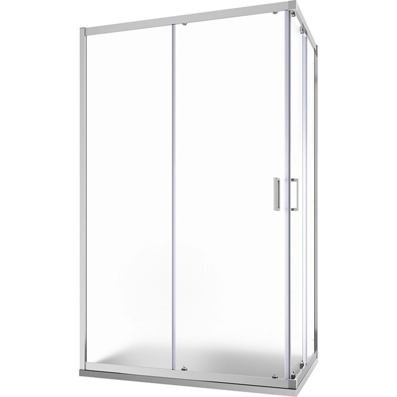 foto del prodotto box doccia scorrevole 70x90 cm profili in alluminio cromato vetro 6 mm stampato h185 reversibile mod. tonga