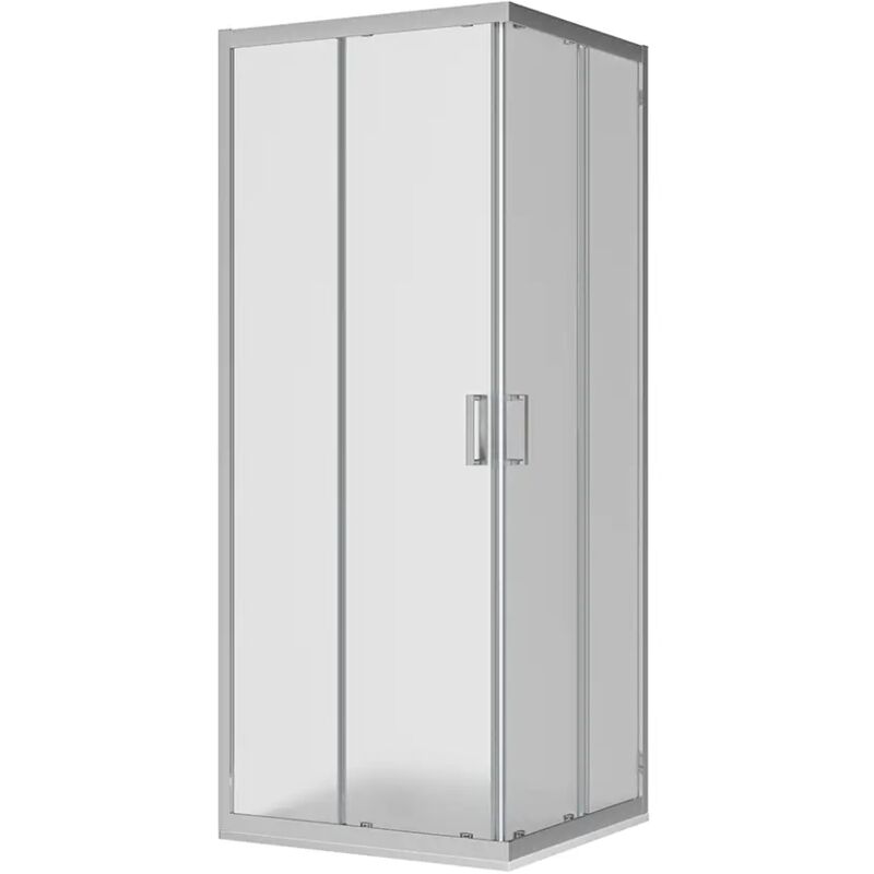 immagine 0 del prodotto box doccia scorrevole 70x90 cm profili in alluminio cromato vetro 6mm opaco h190 reversibile mod. java