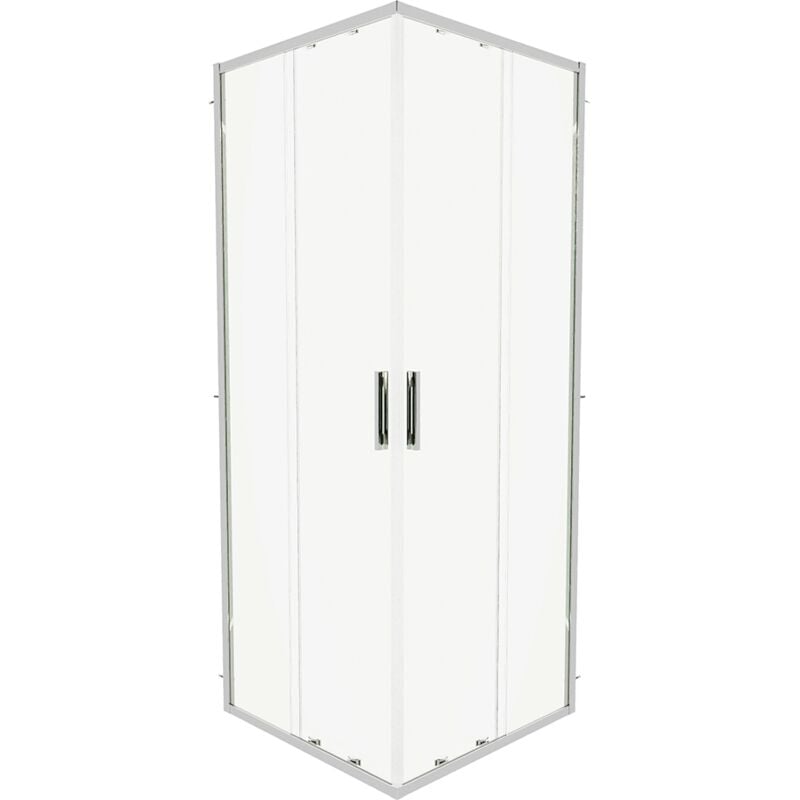 foto del prodotto box doccia scorrevole 75x75cm con profili slim in alluminio cromati vetro 6mm trasparente h190 reversibile mod. portofino