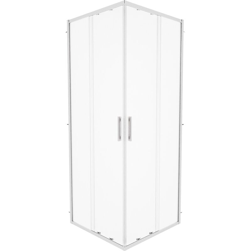 foto del prodotto box doccia scorrevole 80x100cm con profili slim in alluminio cromati vetro 6mm opaco h190 reversibile mod. portofino