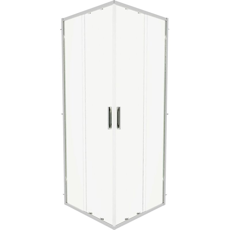 foto del prodotto box doccia scorrevole 80x80cm con profili slim in alluminio cromati vetro 6mm trasparente h190 reversibile mod. portofino